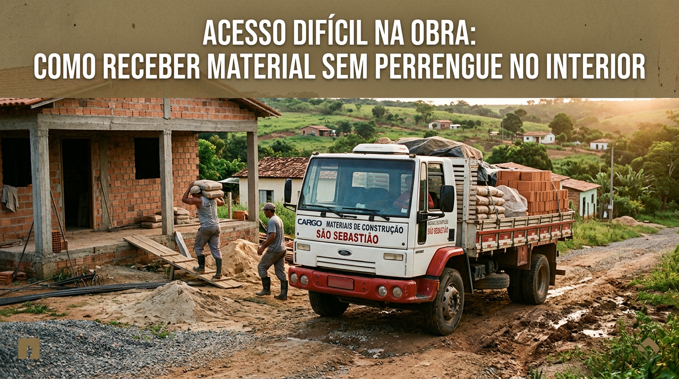 Acesso Difícil na Obra: Como Receber Material sem Perrengue no Interior