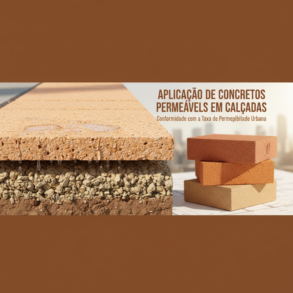 Aplicação de concretos permeáveis em calçadas para conformidade com a taxa de permeabilidade urbana