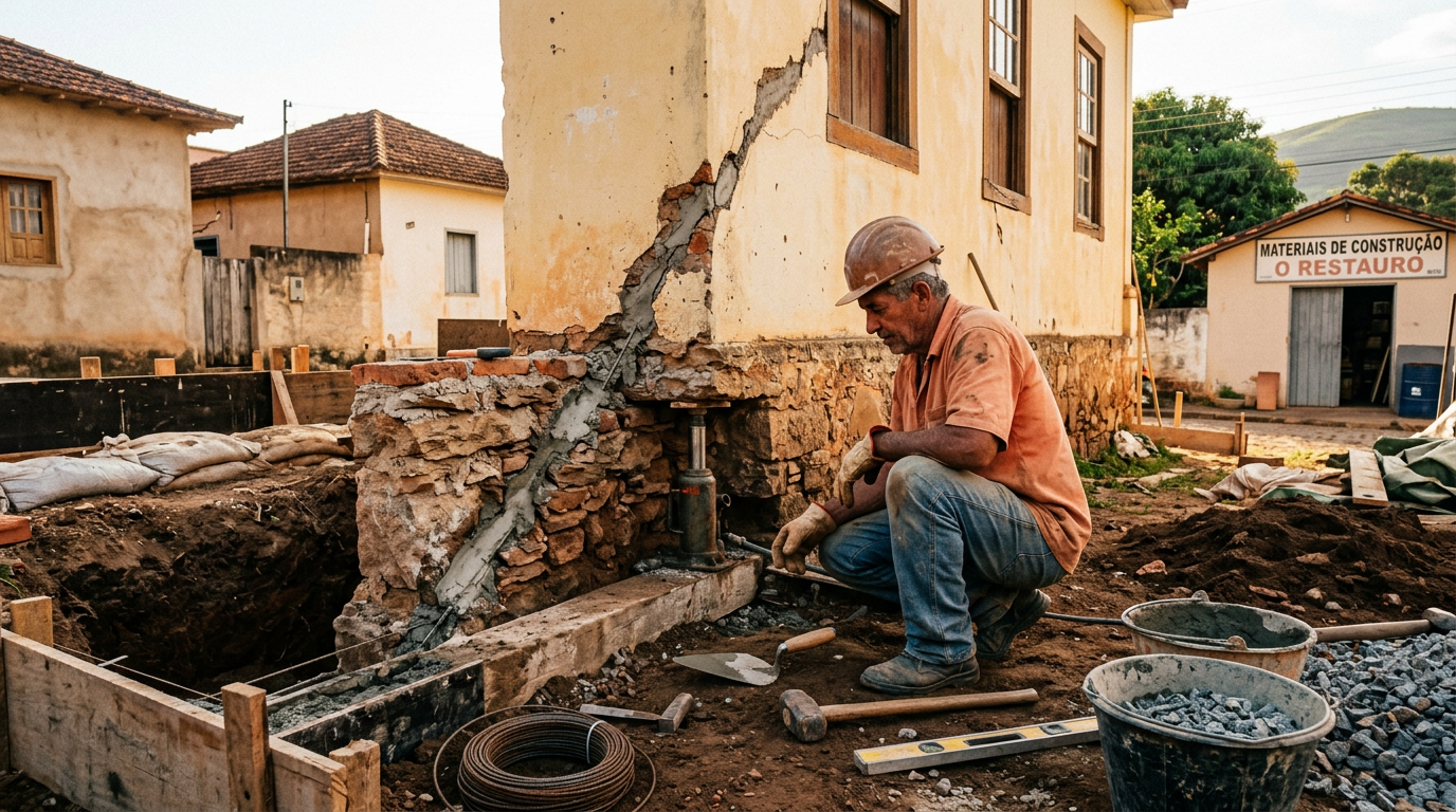 Avaliação e reparo de fundações superficiais com recalques diferenciais em edifícios históricos de alvenaria estrutural no centro urbano