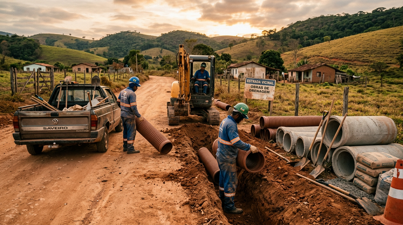 Avaliação e reparo de sistemas de drenagem superficial em estradas vicinais de terra com alto volume de chuvas torrenciais