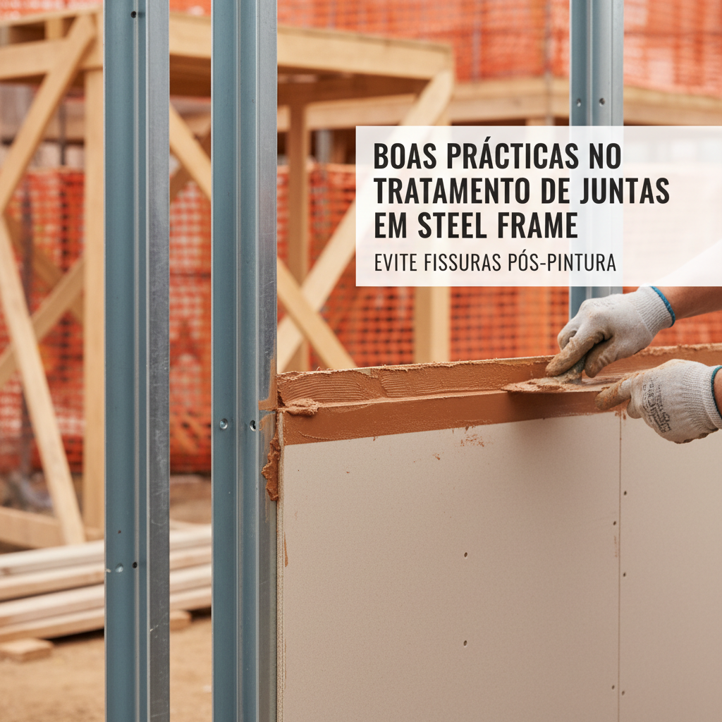 Boas práticas no tratamento de juntas em sistemas Steel Frame para evitar fissuras pós-pintura