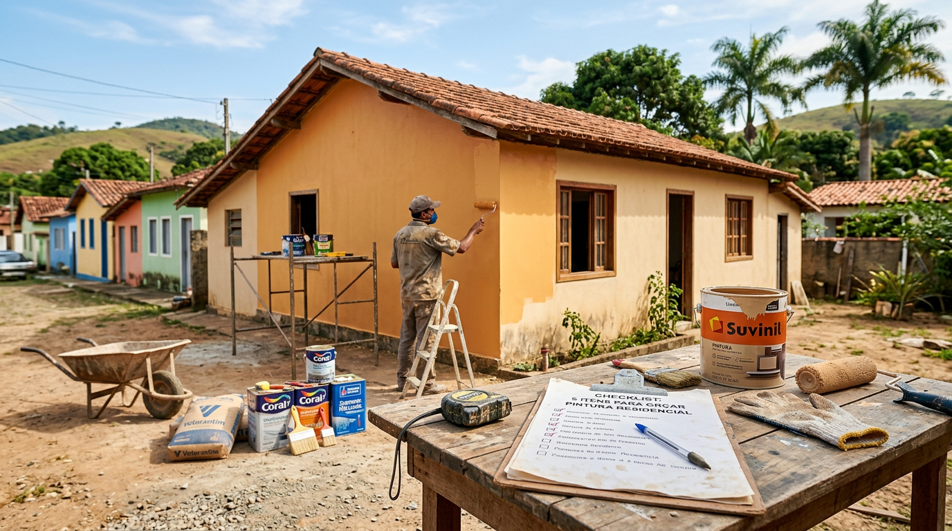 Checklist: 9 itens para orçar a pintura de uma casa residencial pequena