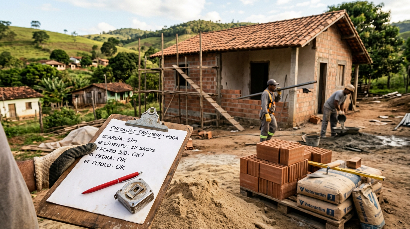 Checklist Pré-Obra: Evite Desperdício e Falta de Material na Roça