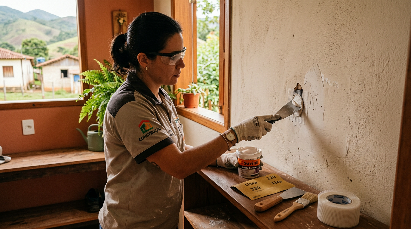 Como consertar um buraco pequeno na parede de gesso sem chamar ninguém