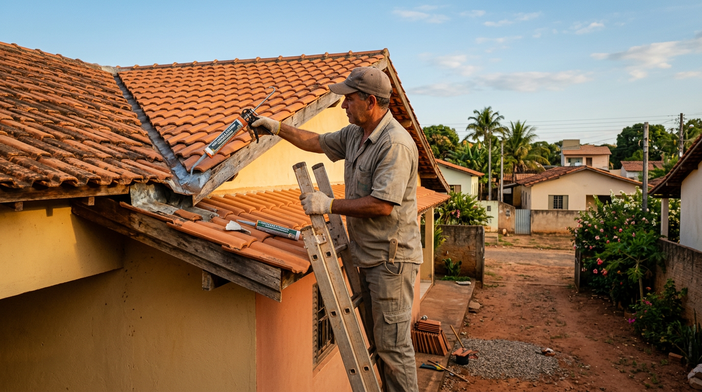 Como consertar um vazamento pequeno no telhado da sua casa sem subir lá