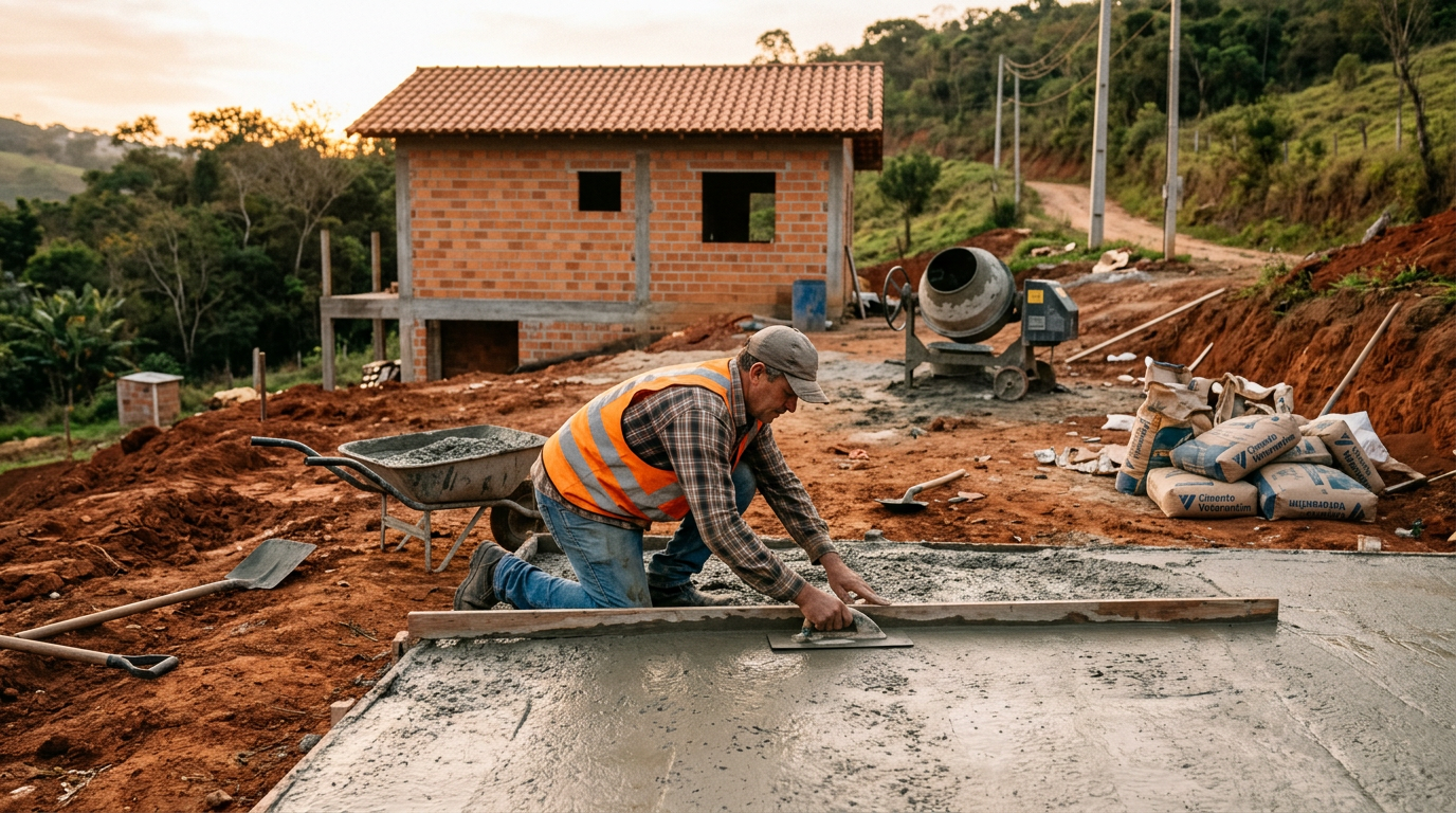 Contrapiso Nivelado em Terreno Irregular: Passo a Passo para Chácara