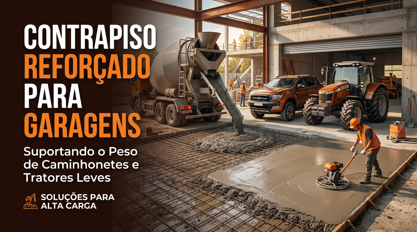 Contrapiso Reforçado para Garagens: Suportando o Peso de Caminhonetes e Tratores Leves