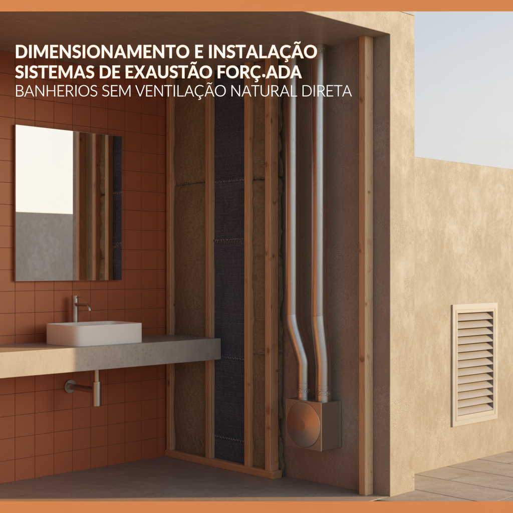 Dimensionamento e instalação de sistemas de exaustão forçada em banheiros sem ventilação natural direta