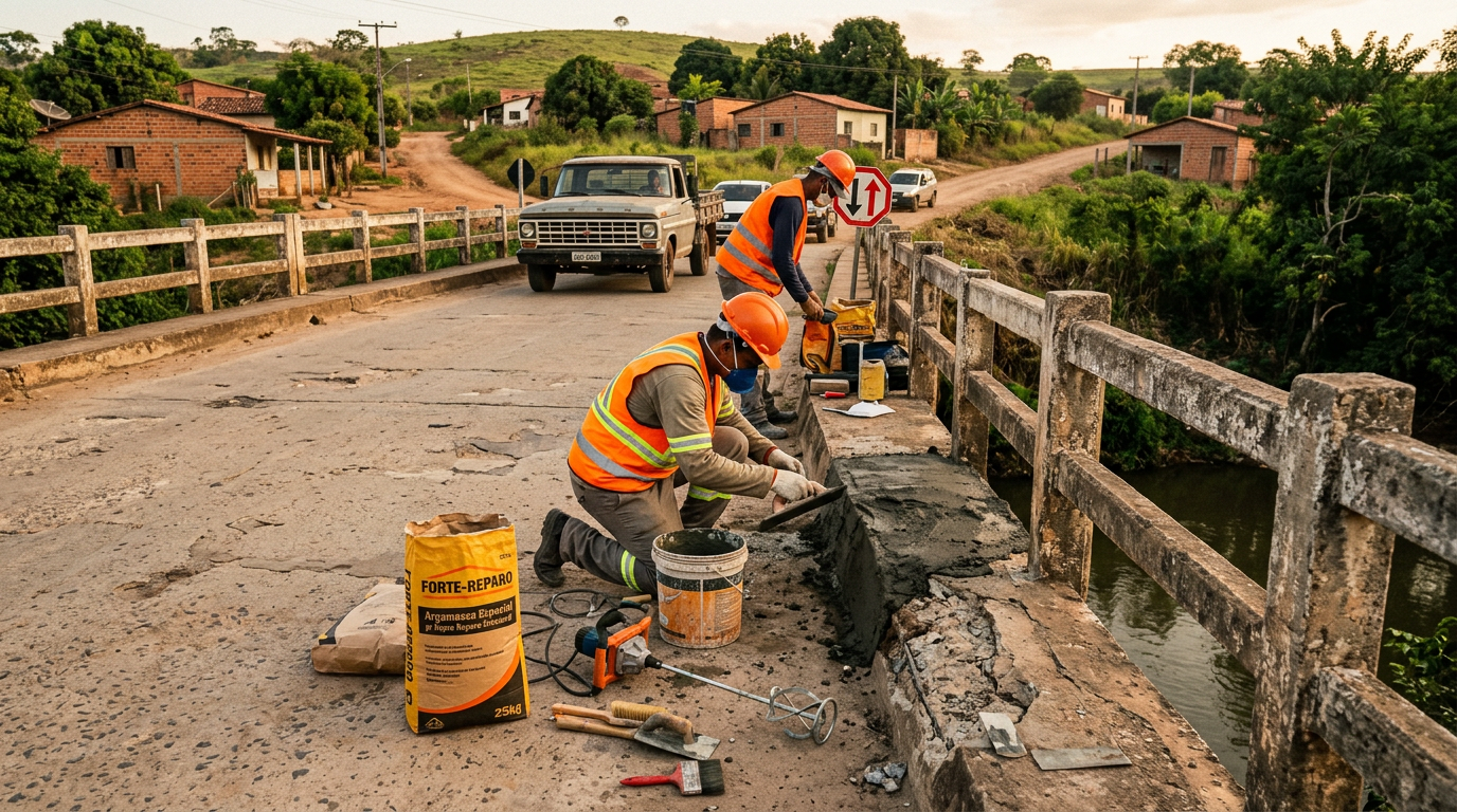 Especificação e aplicação de argamassas especiais para reparo de concreto deteriorado em pontes rodoviárias de pequeno porte com tráfego intenso