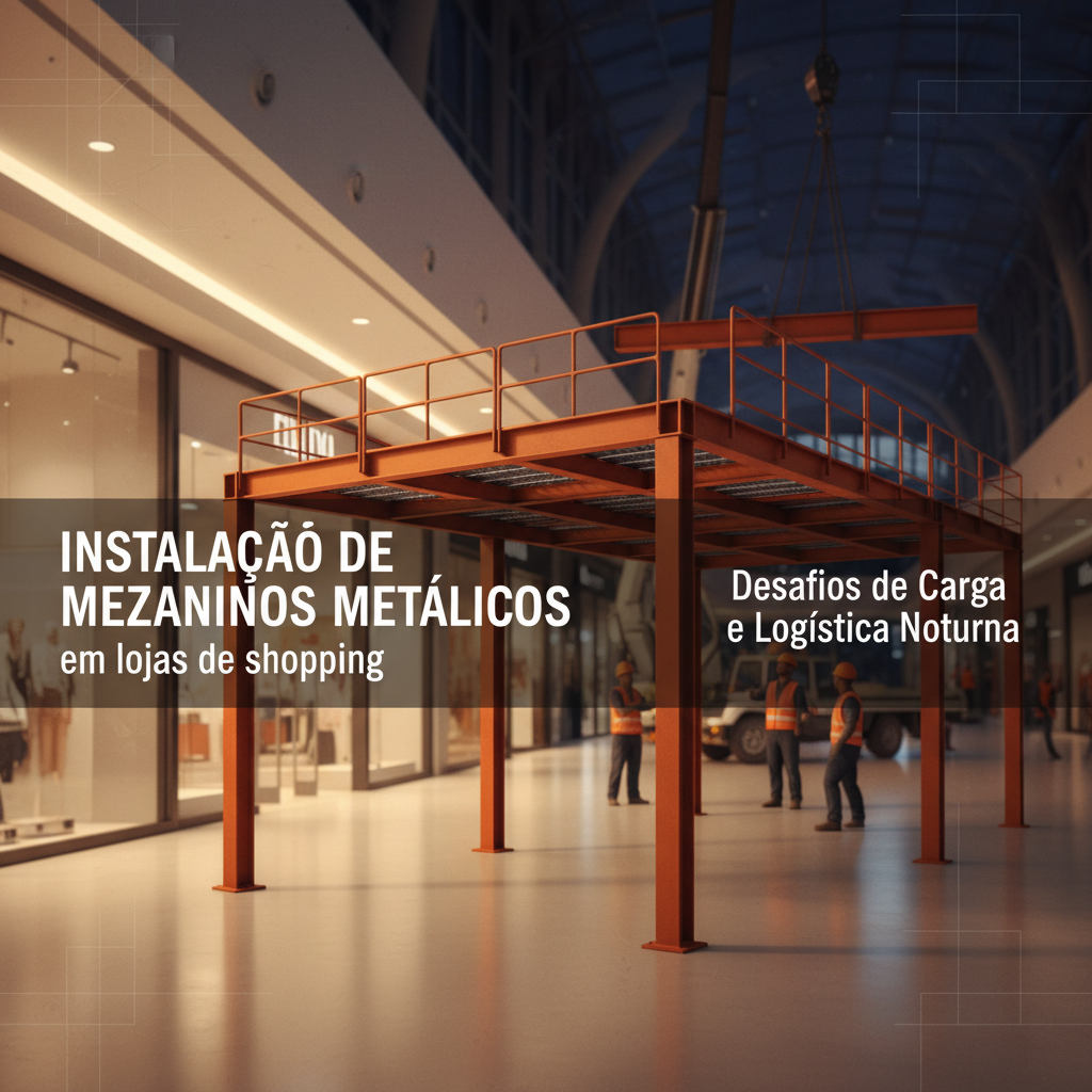 Instalação de mezaninos metálicos em lojas de shopping: Desafios de carga e logística noturna