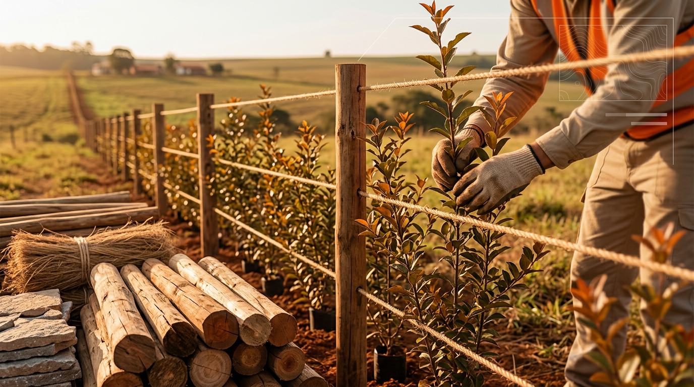 Materiais Locais: Construindo Cercas Vivas Duráveis e Sustentáveis na Propriedade Rural