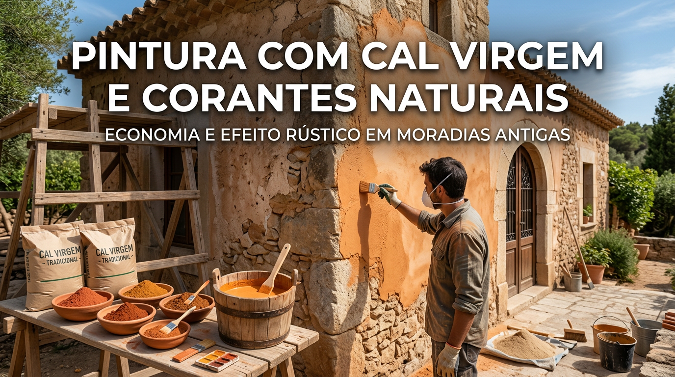 Pintura com Cal Virgem e Corantes Naturais: Economia e Efeito Rústico em Moradias antigas