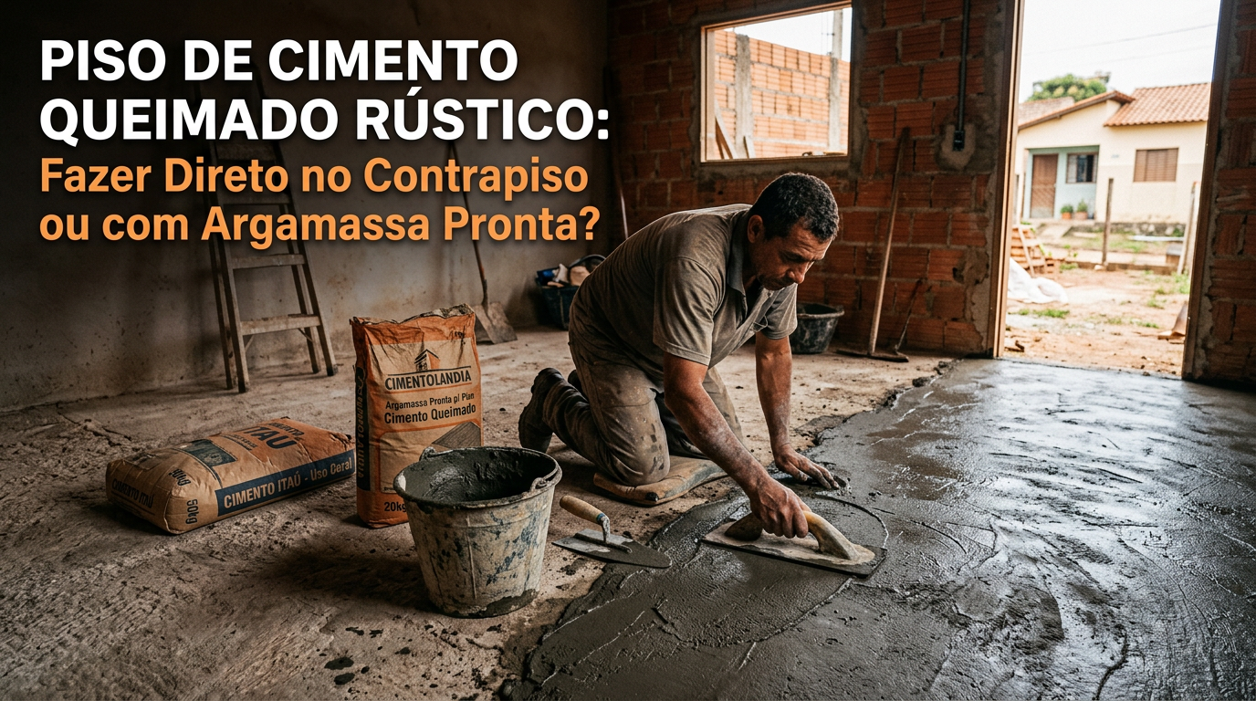 Piso de Cimento Queimado Rústico: Fazer Direto no Contrapiso ou com Argamassa Pronta?