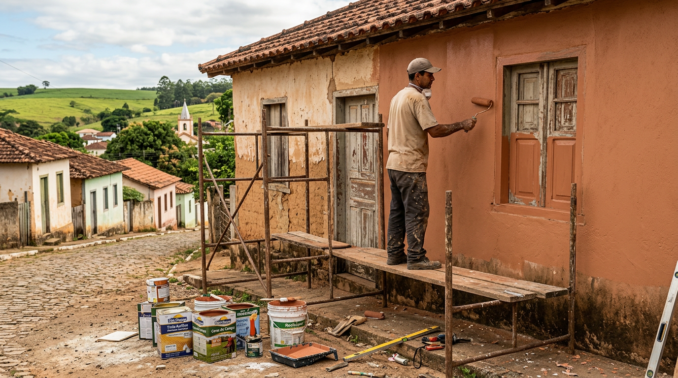 Qual Tinta Externa Resiste ao Sol e Chuva em Casas Antigas do Interior?