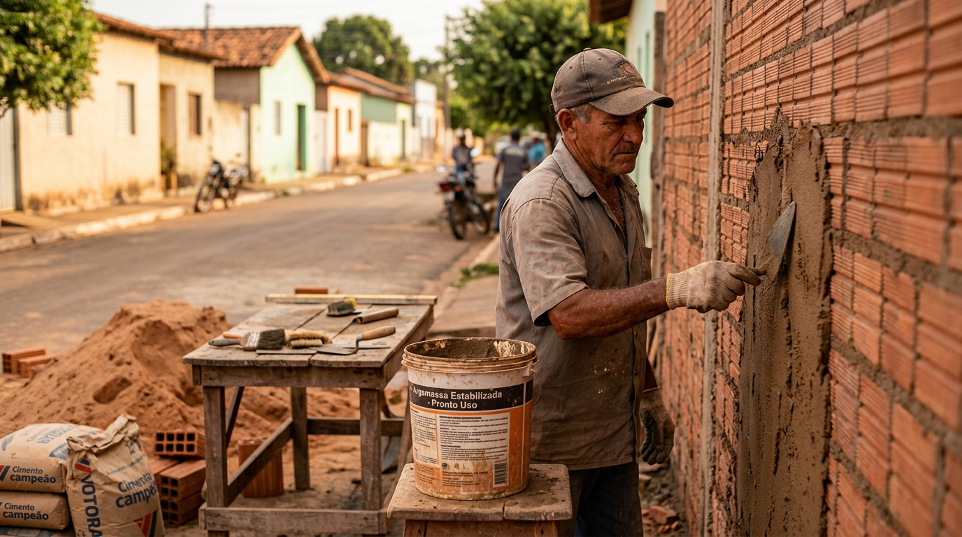 Rebocar parede com argamassa estabilizada: vale a pena para obra pequena?