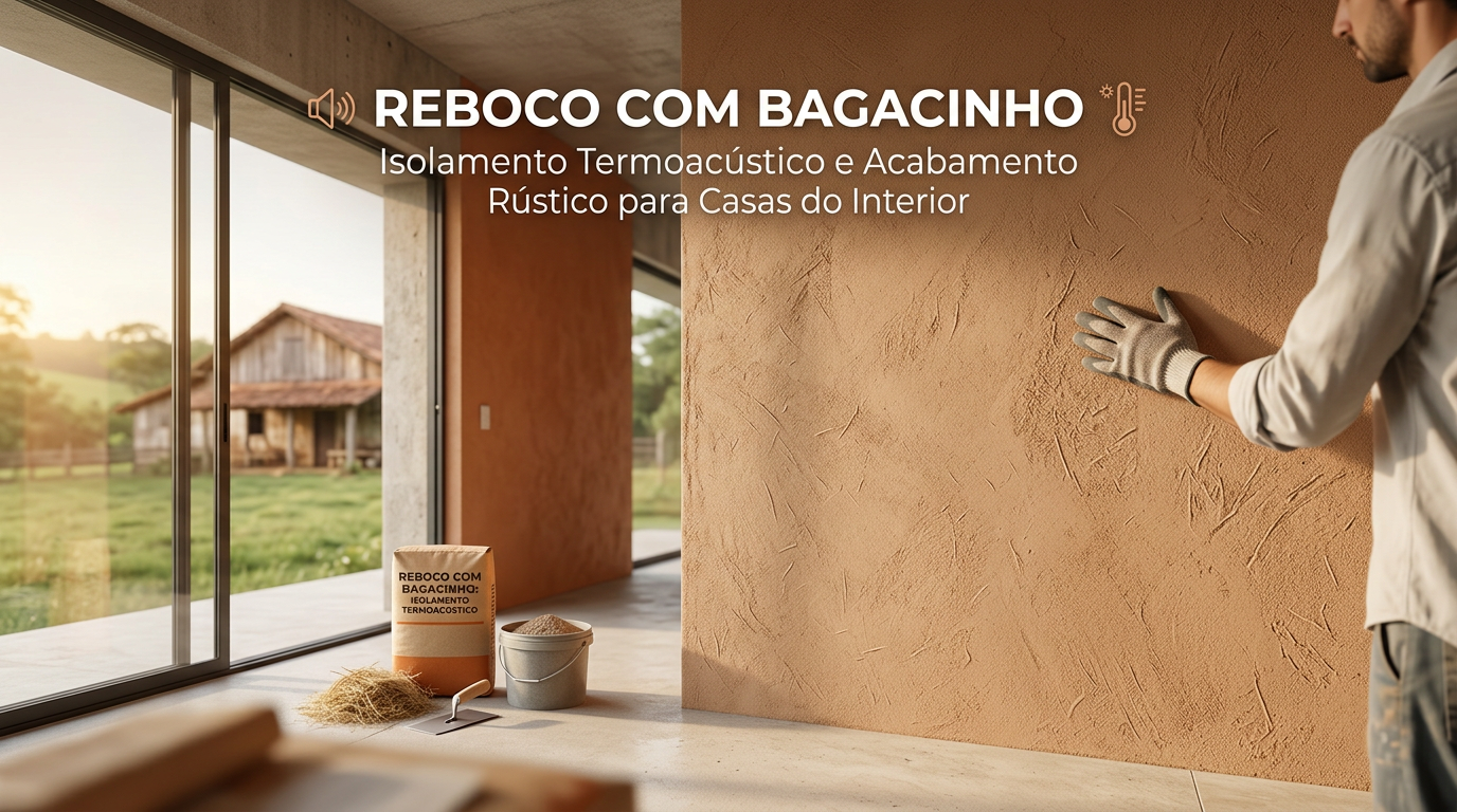 Reboco com Bagacinho: Isolamento Termoacústico e Acabamento Rústico para Casas do Interior