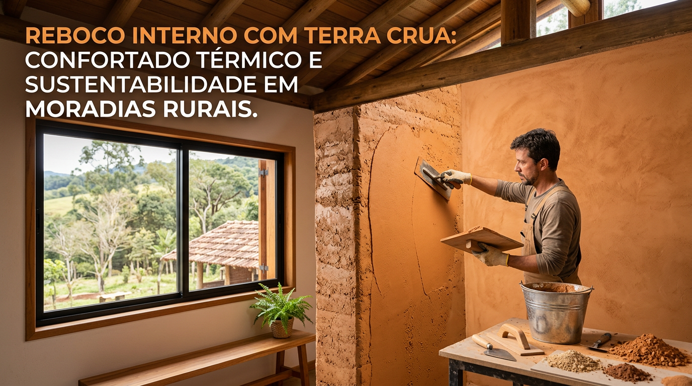 Reboco Interno com Terra Crua: Conforto Térmico e Sustentabilidade em Moradias Rurais