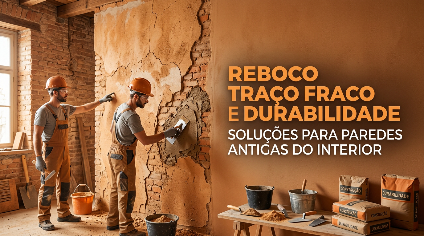 Reboco Traço Fraco e Durabilidade: Soluções para Paredes Antigas do Interior