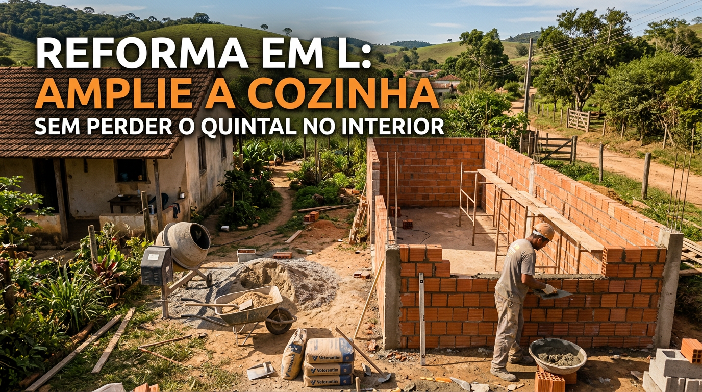Reforma em L: Amplie a Cozinha sem Perder o Quintal no Interior