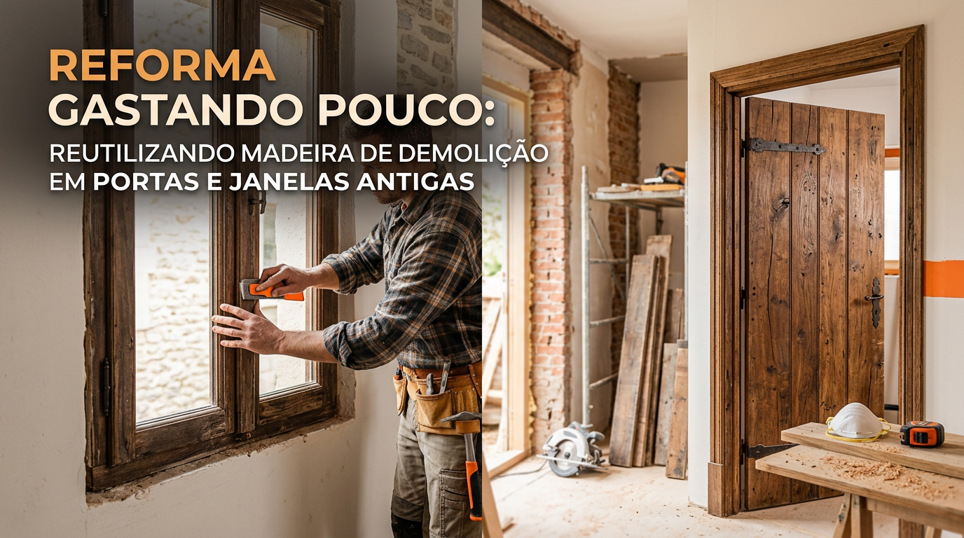 Reforma Gastando Pouco: Reutilizando Madeira de Demolição em Portas e Janelas Antigas