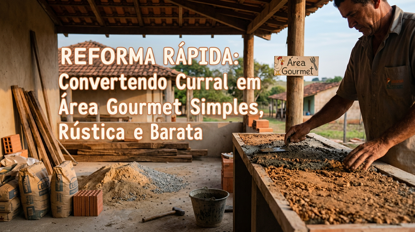 Reforma Rápida: Convertendo Curral em Área Gourmet Simples, Rústica e Barata