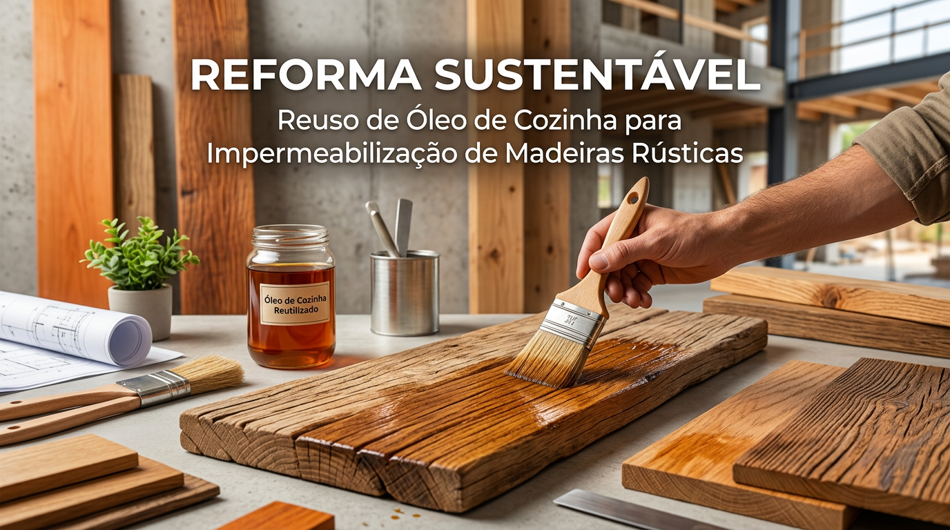 Reforma sustentável: Reuso de óleo de cozinha para impermeabilização de madeiras rústicas