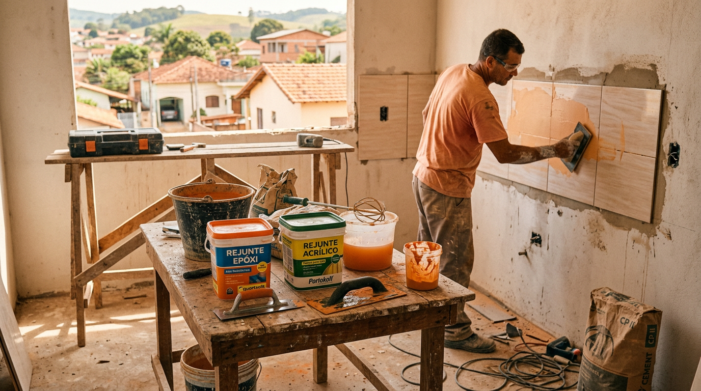 Rejunte epóxi ou rejunte acrílico: qual usar em reforma de apartamento