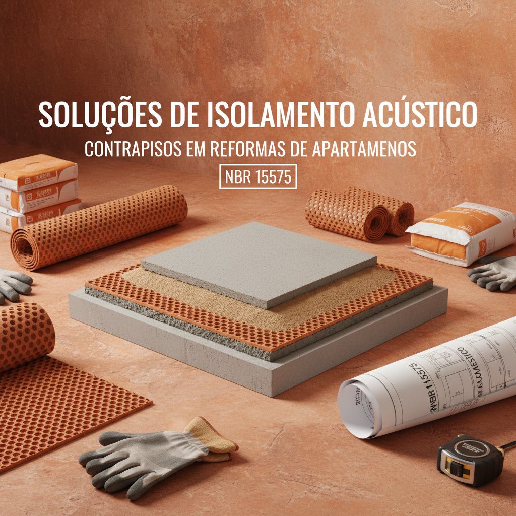 Soluções de isolamento acústico para contrapisos em reformas de apartamentos segundo a NBR 15575