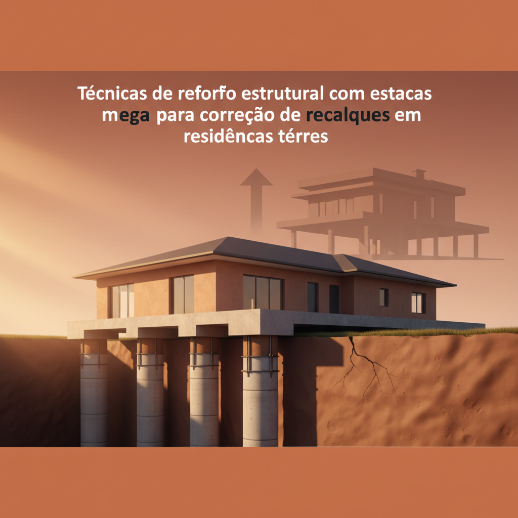 Técnicas de reforço estrutural com estacas mega para correção de recalques em residências térreas