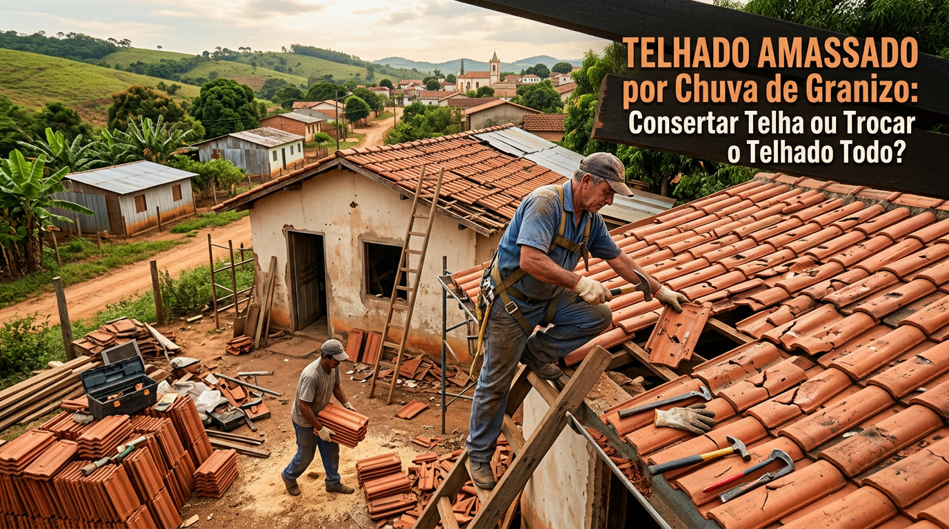 Telhado Amassado por Chuva de Granizo: Consertar Telha ou Trocar o Telhado Todo?