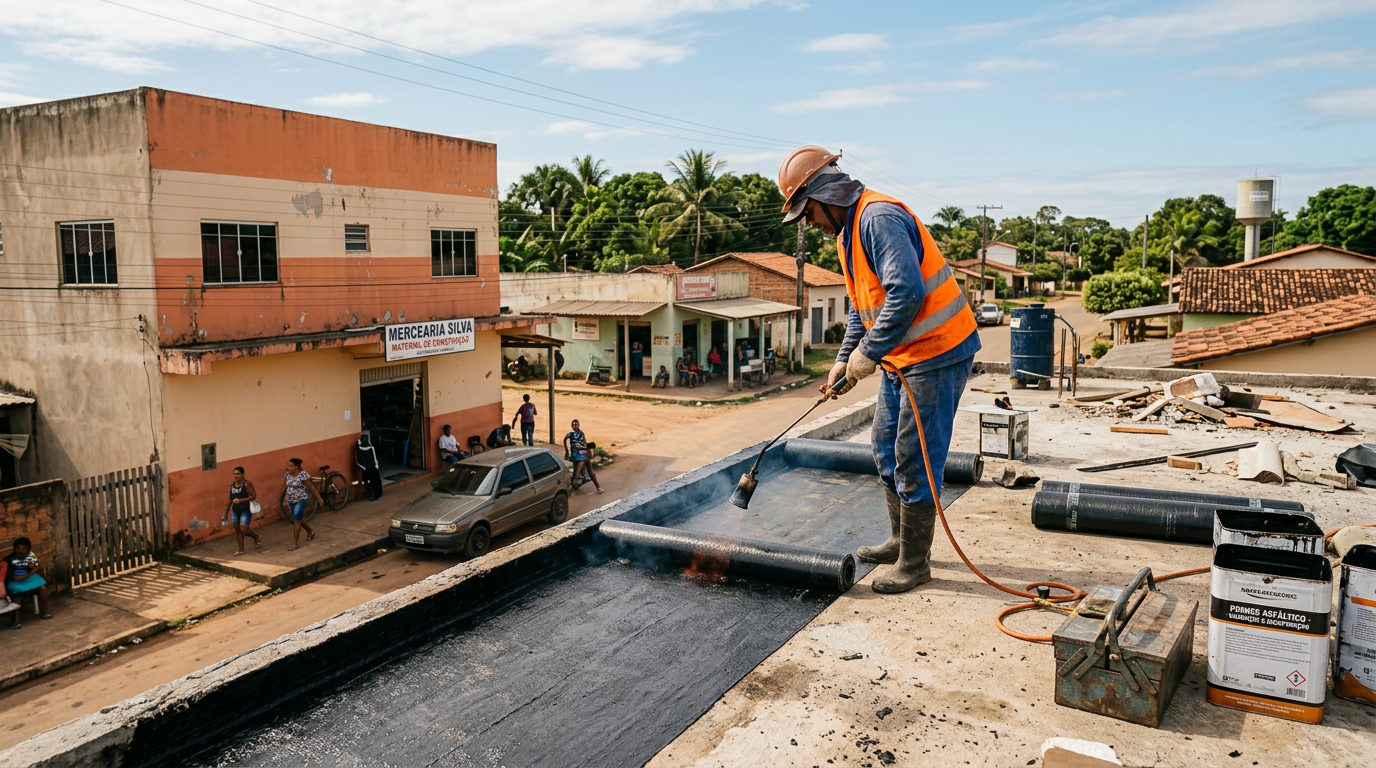 Validação e recuperação de impermeabilização com manta asfáltica em marquises de edifícios comerciais de pequeno porte
